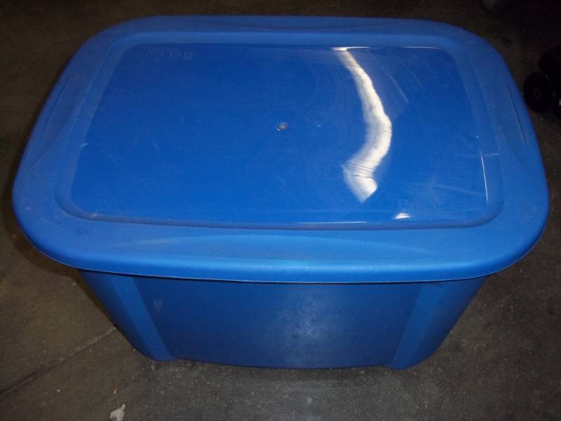 Blue Tote with Lid  includes contents
