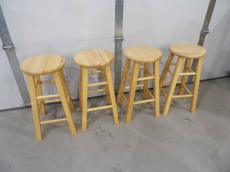 4 Wood Stools
