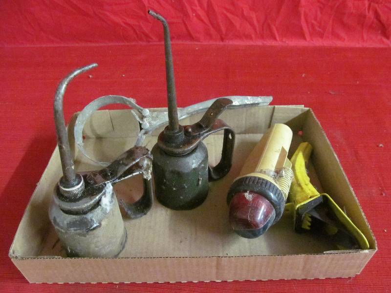 oil squirt cans, oil wrench