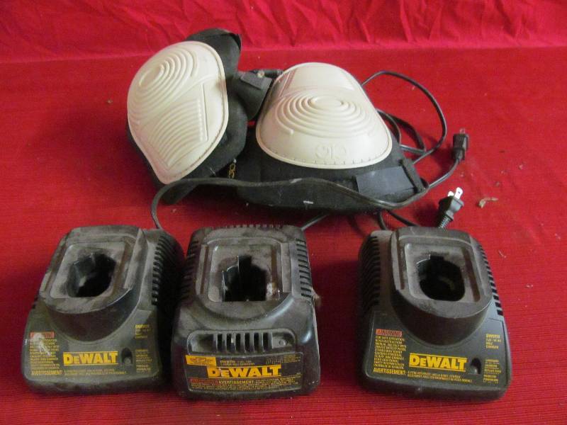 CLC Knee pads, Dewalt chargers