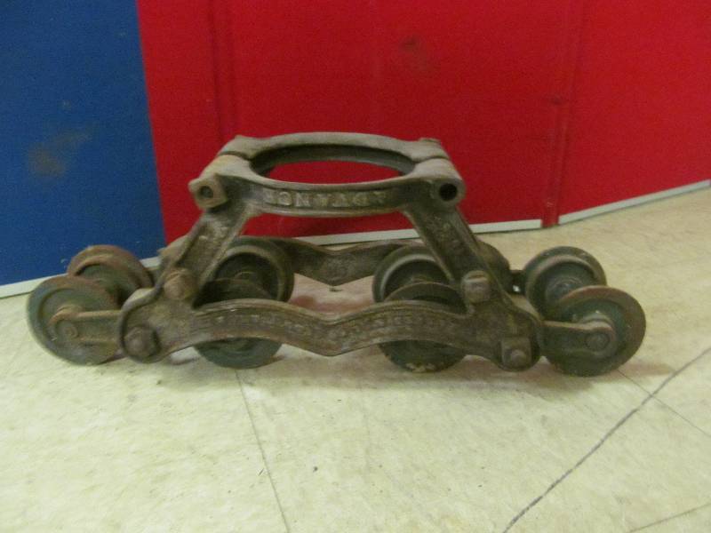 vintage barn track trolley