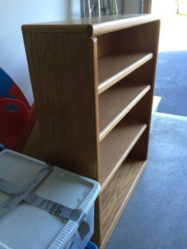 lot 9 image: Retails New $500 Forever Stylish Thornwood Light Oak Home Office Bookcase - Made of Oak Hardwood Solids & Premium Furniture Grade 34 inch Oak Polywood (no particleboard) - Excellent Condition