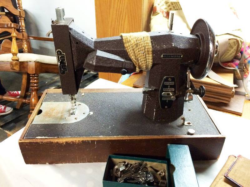 Antique Vintage 1938 Kenmore E6354 Deluxe Rotary Sewing Machine Original Light Brown Case Plus