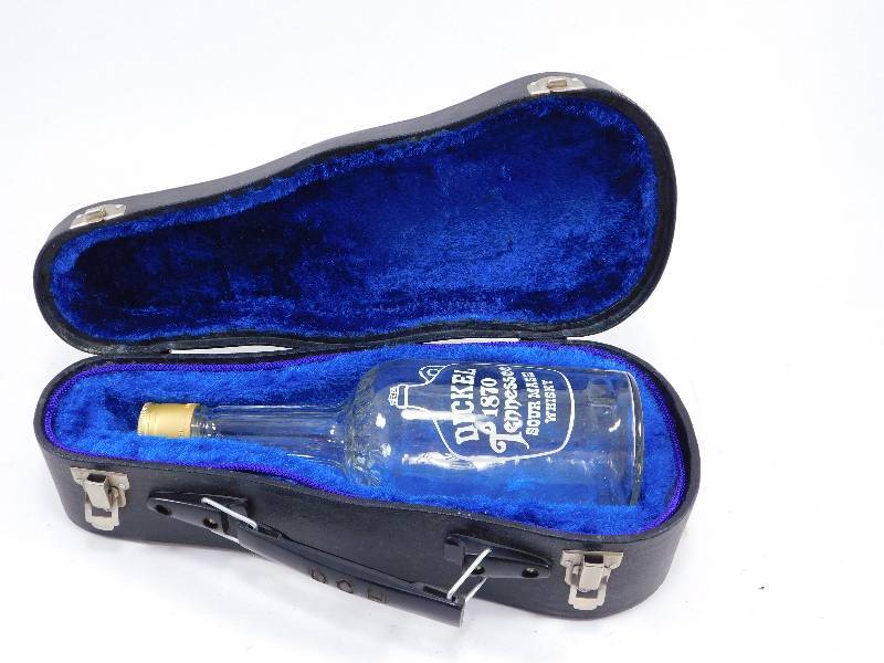 Violin-Shaped Bottle Holder wVintage Bottle