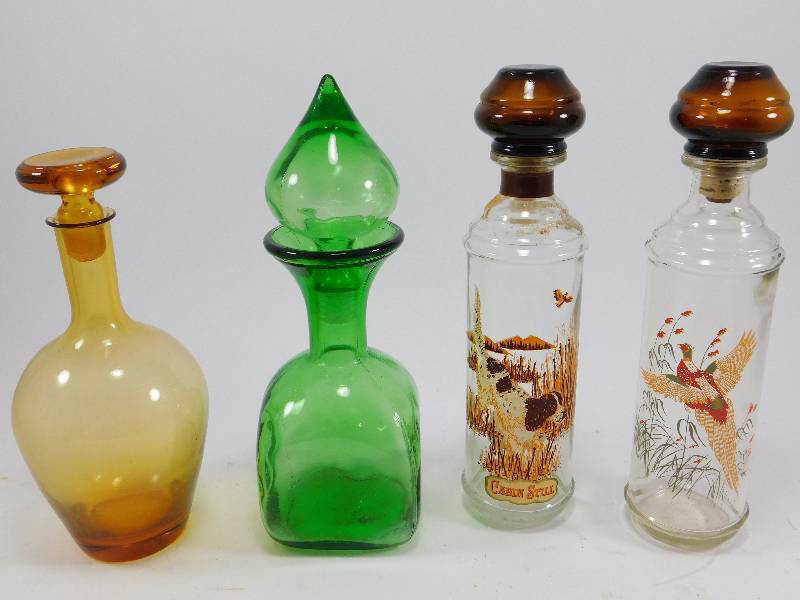 Lot of 4 Vintage Decanters and Liquor Bottles