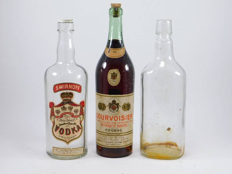 Lot of 3 GIANT Vintage Liquor Bottles