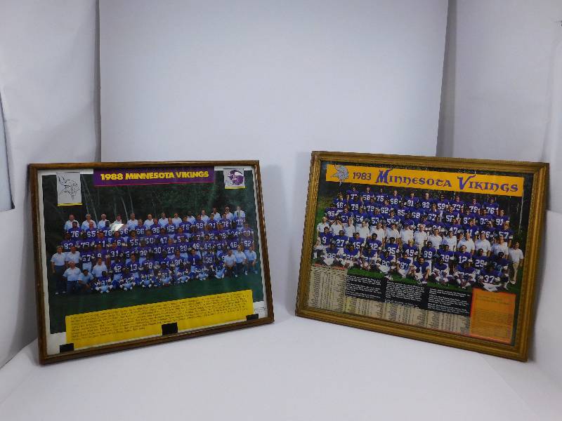1983, 84, 88, and 65 Framed Minnesota Vikings Team Picture