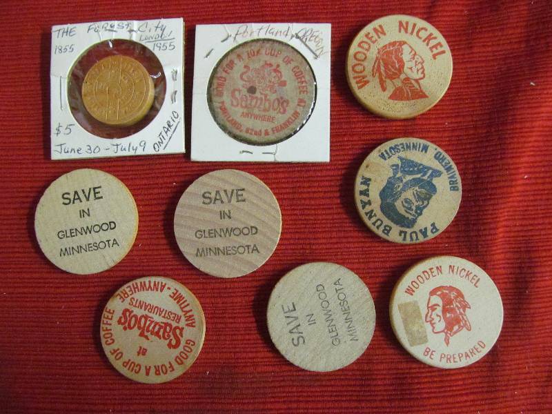 lot 79 image: Collectible Wooden Nickels