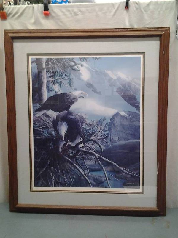 lot 2 image: Eagle Print By Kevin Daniel 30x34 Signed & Numbered