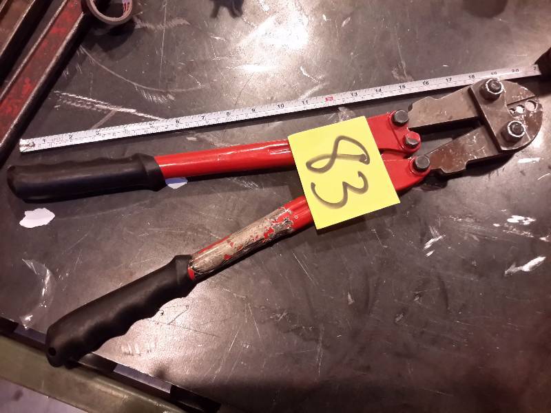 lot 83 image: Steel Bolt cutter.. See ruler for length.