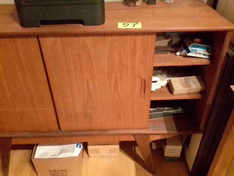 lot 57 image: Mid Mod Credenza with sliding doors
