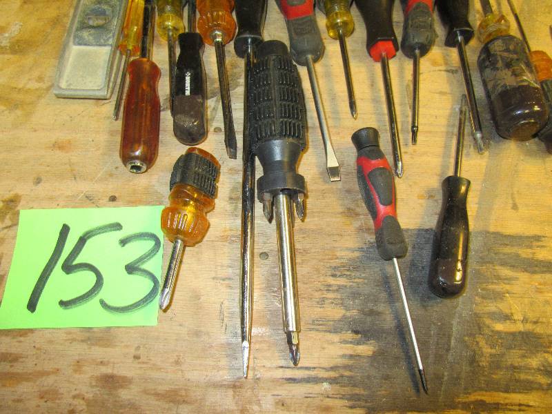 lot 153 image: Misc. Screwdrivers and other items as pictured