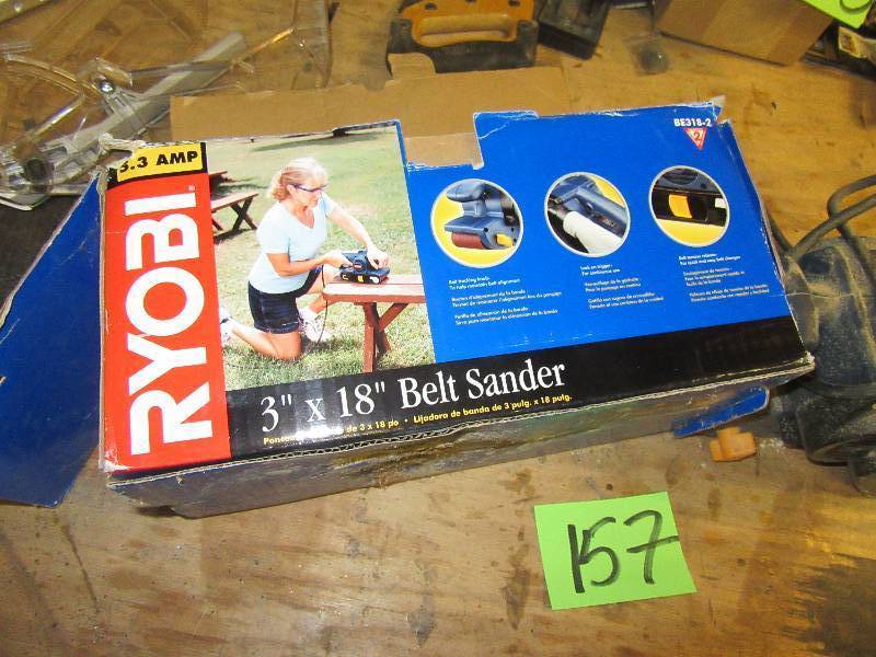 lot 157 image: RYOBI, 3in x 18 in Belt sander