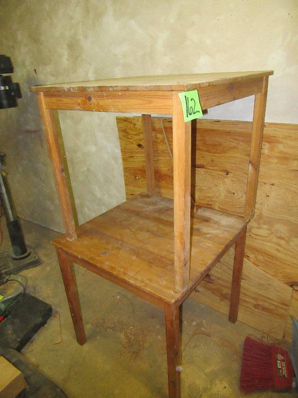 lot 162 image: 2, 29 in x 29in x 30 in Solid wood tables