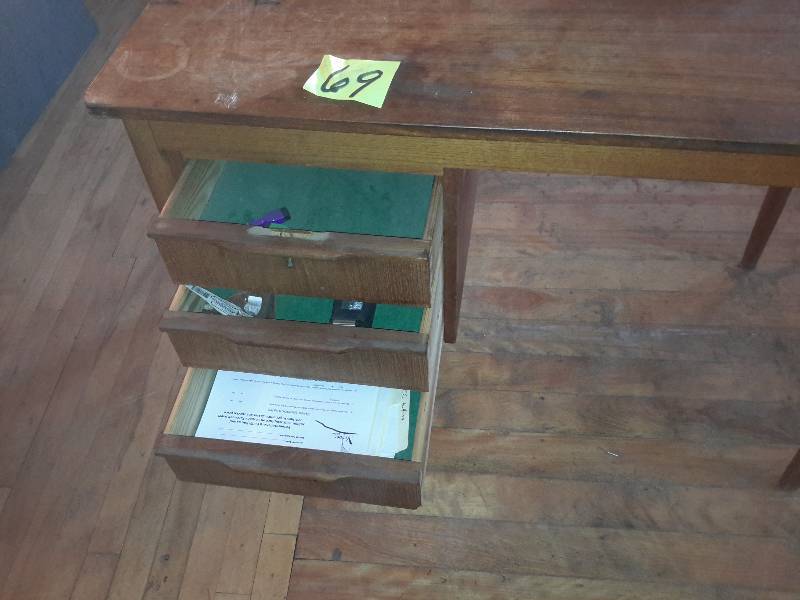 lot 69 image: Nice Solid Danish Made wood desk