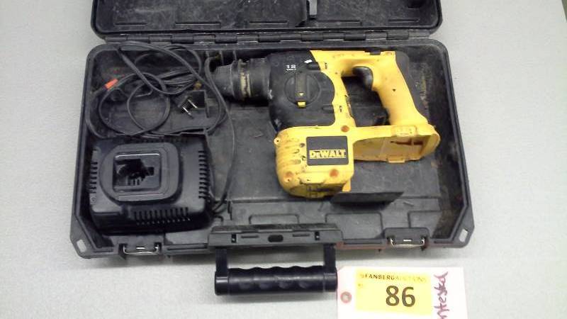 lot 86 image: DeWalt DC212 18V SDS Hammer, with Case