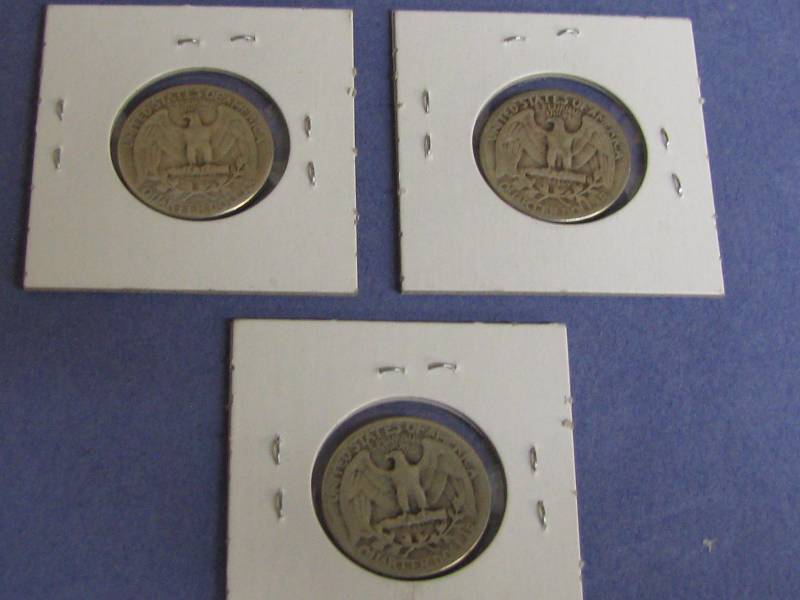 1945-1946-1947 Washington Quarters 90% Silver