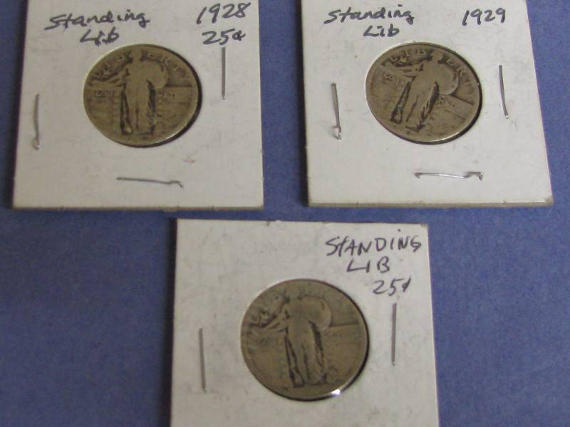 1928-1929- Standing Liberty Quarters 90% Silver