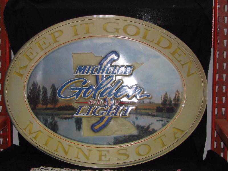 Michelob Golden Metal Sign