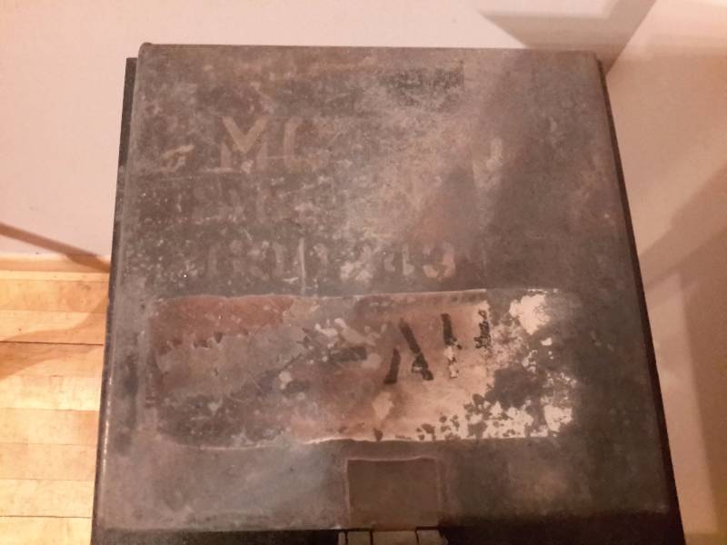 Metal Black STand with antique box on top