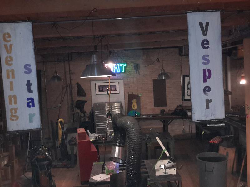 Vesper School Hanging signs