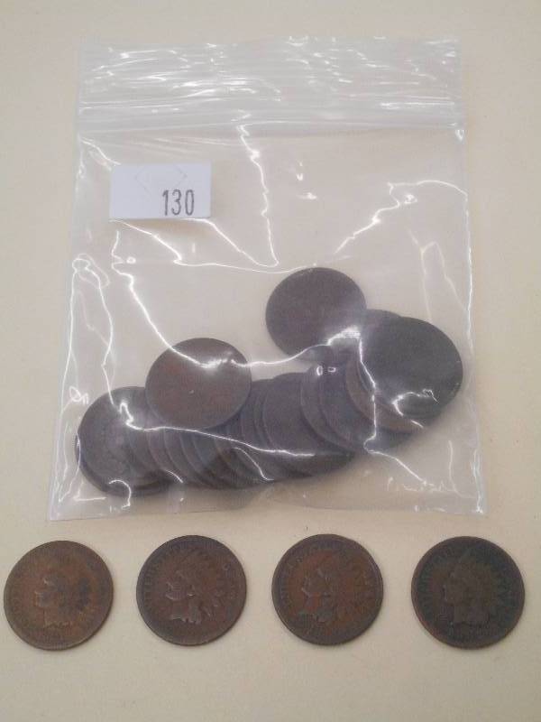 1880s Indian Head Cents - Qty. 25 ...