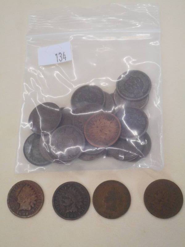1880s Indian Head Cents - Qty. 25 ...