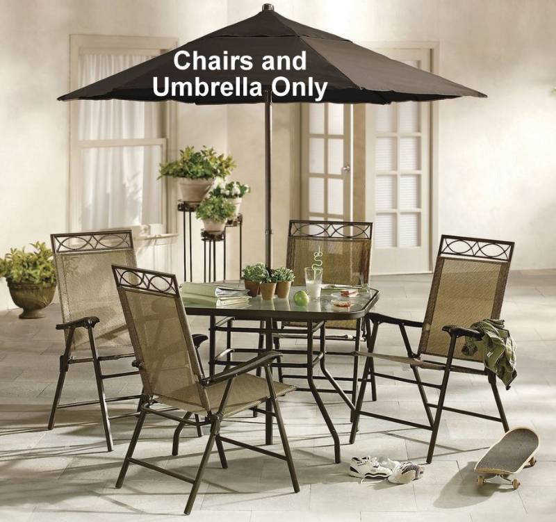 lot 6 image: alcove Key Largo Patio Chairs and Umbrella