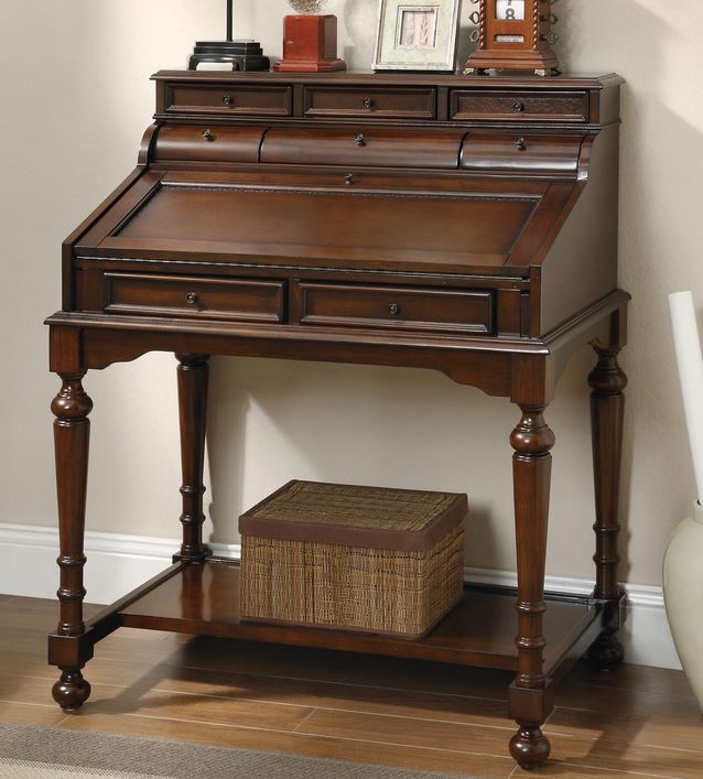 lot 29 image: Coaster Transitional Secretary Desk - Cherry