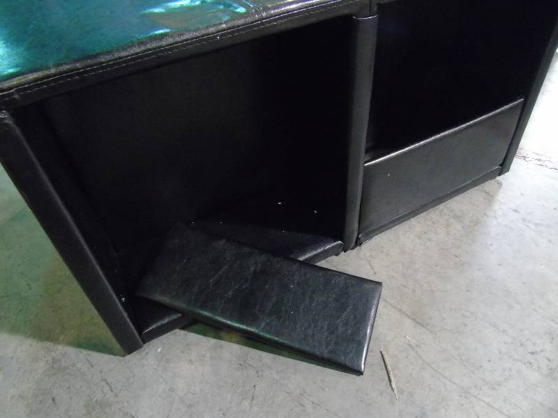 lot 50 image: 3Pc Coffee Table Ottoman Set - Black Color