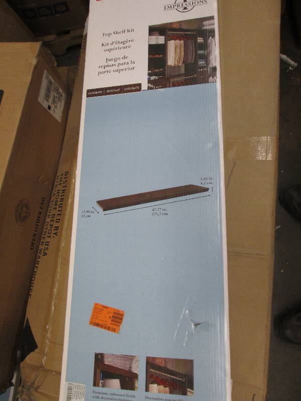 closetmaid top shelf kit 47.72 L X...