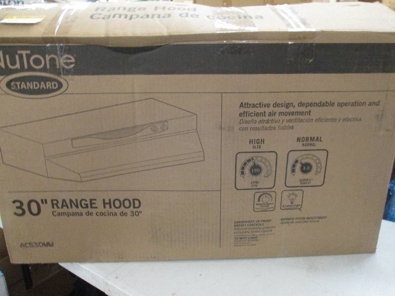 nutone 30 range hood open box ...