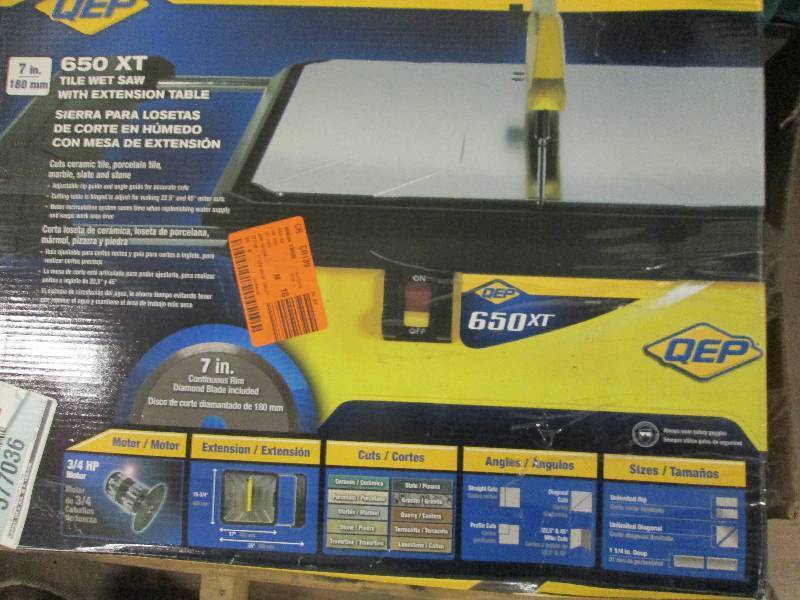 QEP wet tile saw open box untested ...