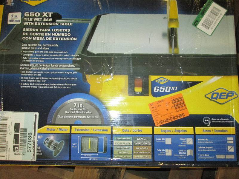 QEP wet tile saw open box untested ...