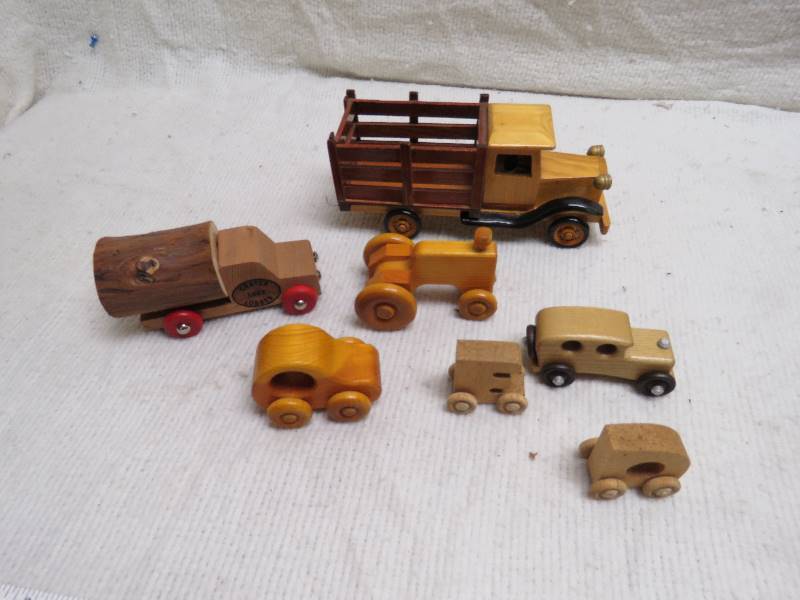 lot 73 image: Collectible Wood Cars and Trucks