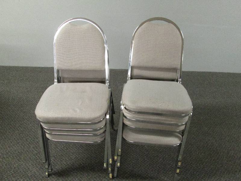lot 114 image: Gray & Chrome Restaurant  Bar Chairs
