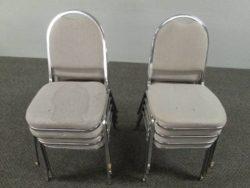 lot 115 image: Gray & Chrome Restaurant  Bar Chairs