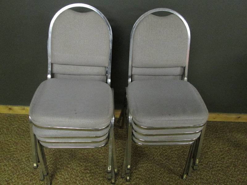 lot 119 image: Gray & Chrome Restaurant  Bar Chairs