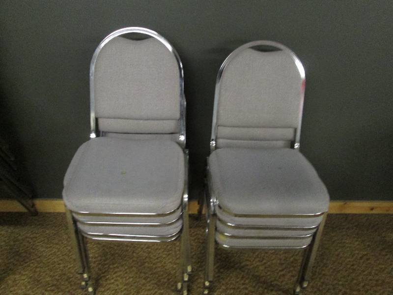lot 120 image: Gray & Chrome Restaurant  Bar Chairs