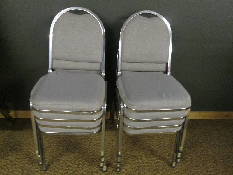 lot 122 image: Gray & Chrome Restaurant  Bar Chairs