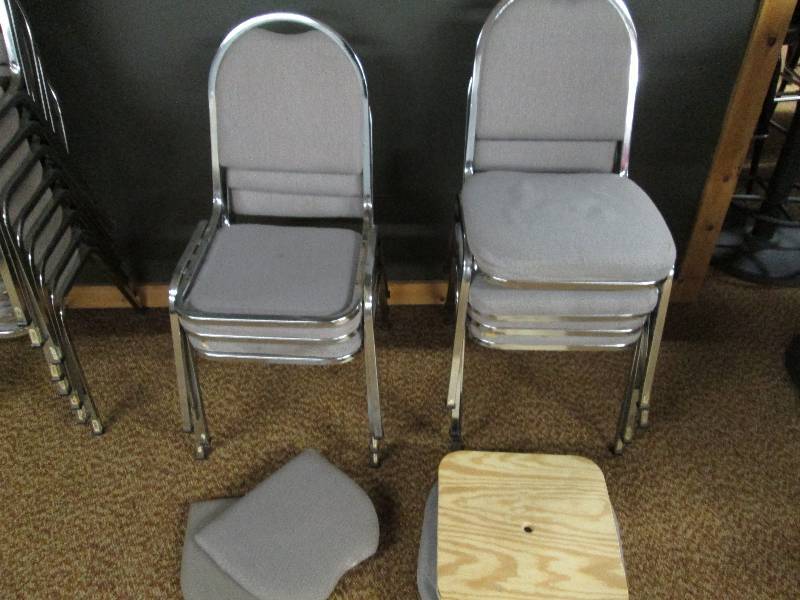 lot 123 image: Gray & Chrome Restaurant  Bar Chairs