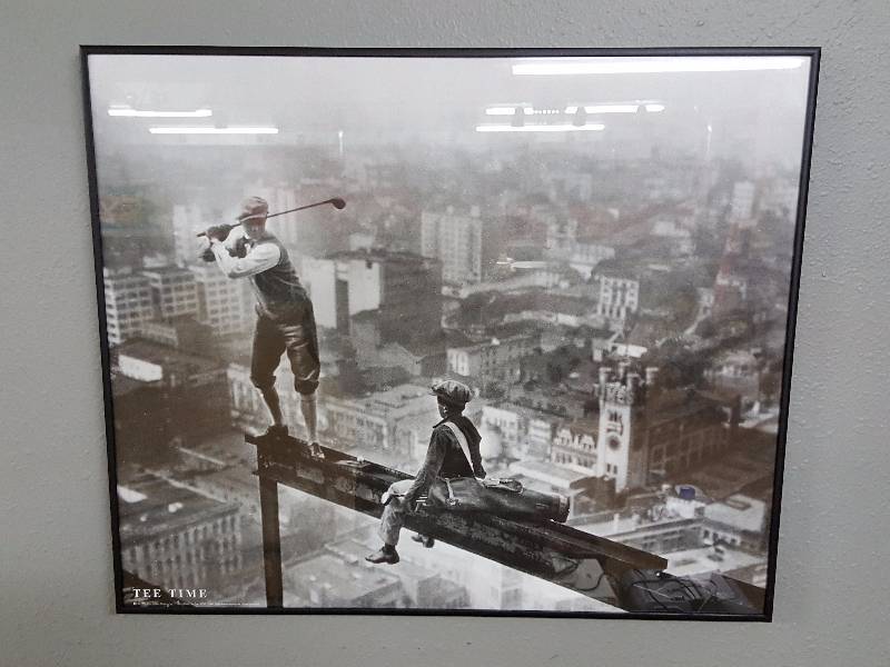 lot 206 image: Tee Time Black & White Framed Print