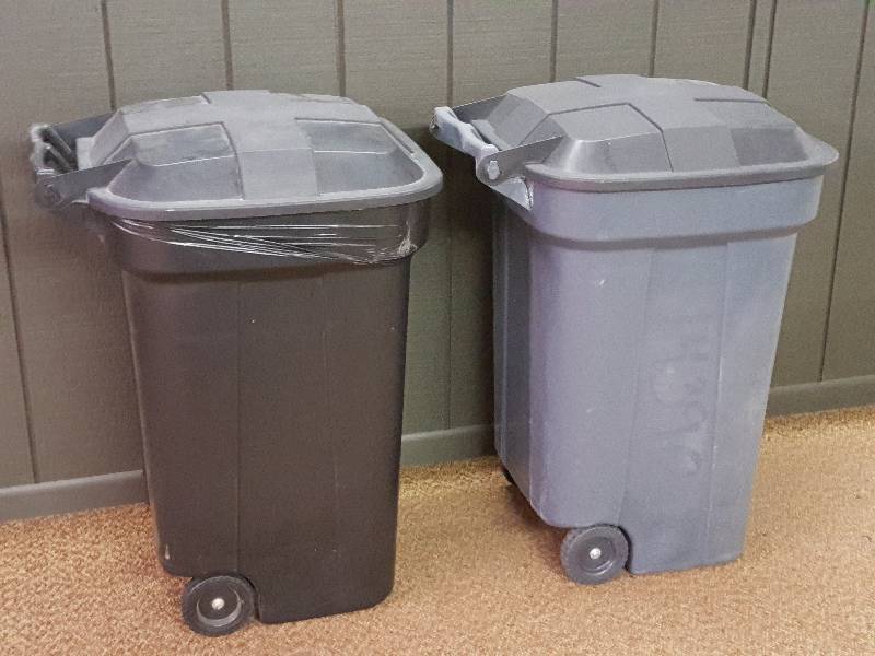 lot 217 image: (2) 32 Gallon Garbage Cans on Wheels