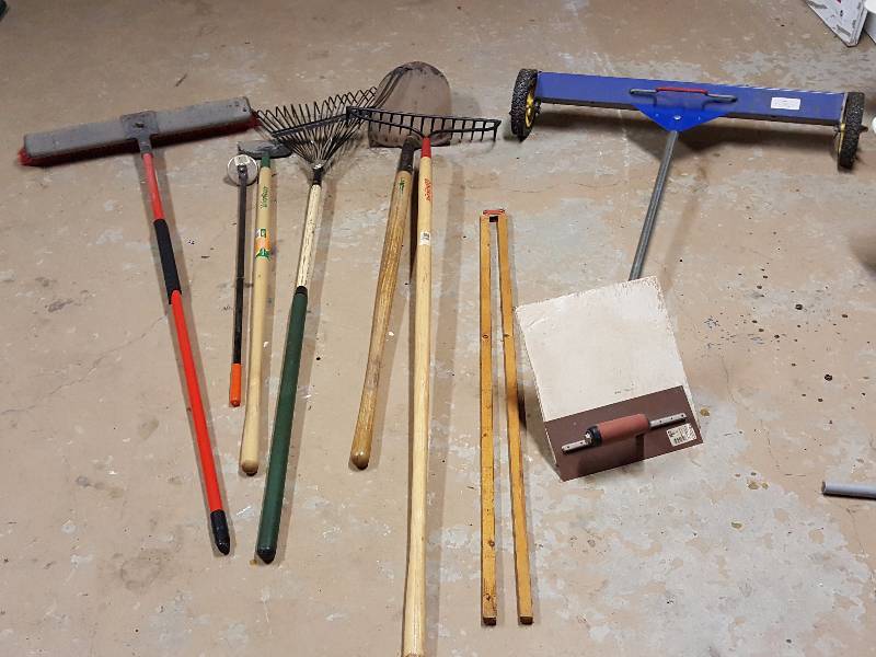 lot 251 image: Roller Magnet, Broom, Shovels