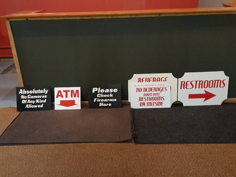 lot 269 image: (6) Commercial Signs, ATM, Restrooms, Etc.