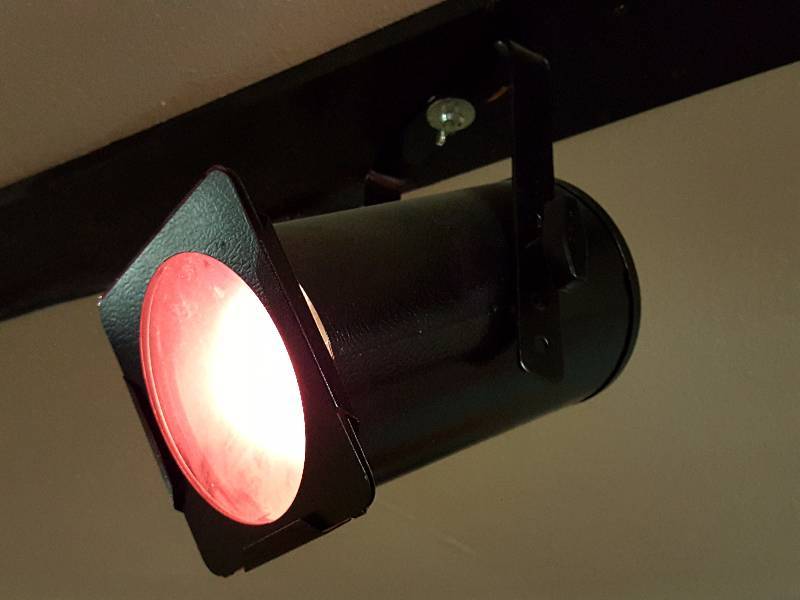 lot 29 image: (3) Black Can Lights w Colored Gel Inserts
