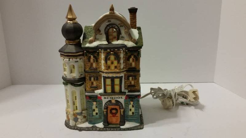 lot 22 image: Studio Nova Christmas Village Lighted Limited Edition Series School Piece