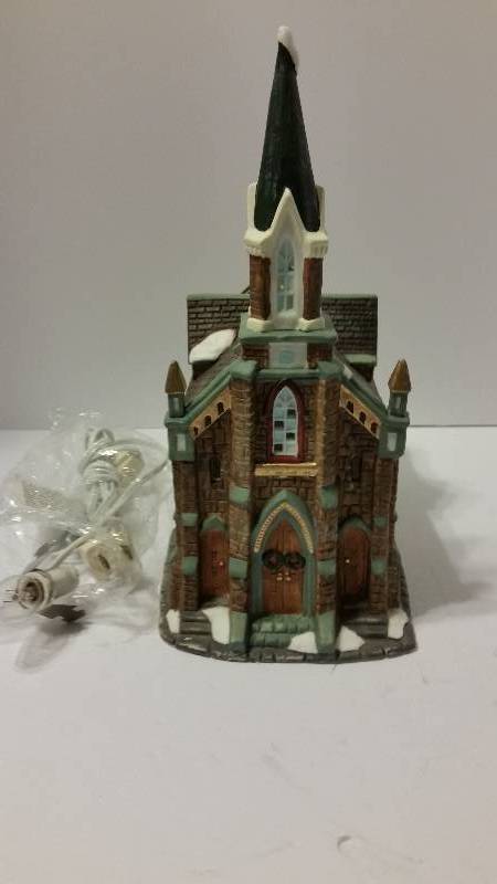 lot 25 image: Studio Nova Christmas Village Lighted Limited Edition Series Church Piece