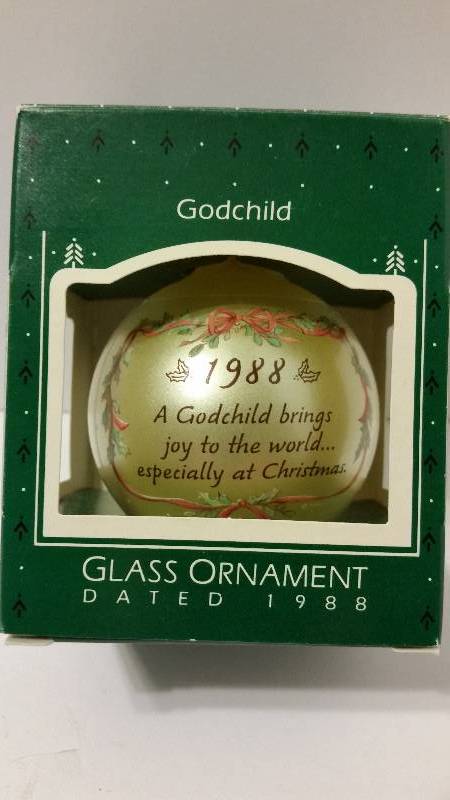 lot 38 image: Hallmark Keepsake Ornament - Godchild 1988 Edition in Original Box