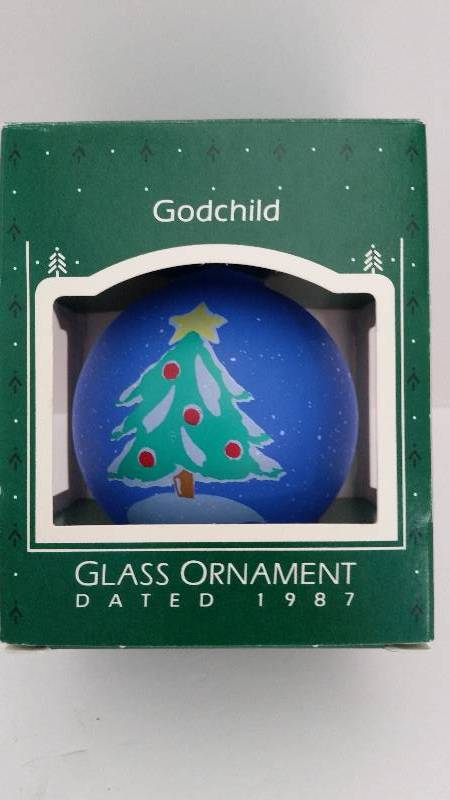 lot 66 image: Hallmark Glass Ornament Godchild 1997 Edition New In Original Box